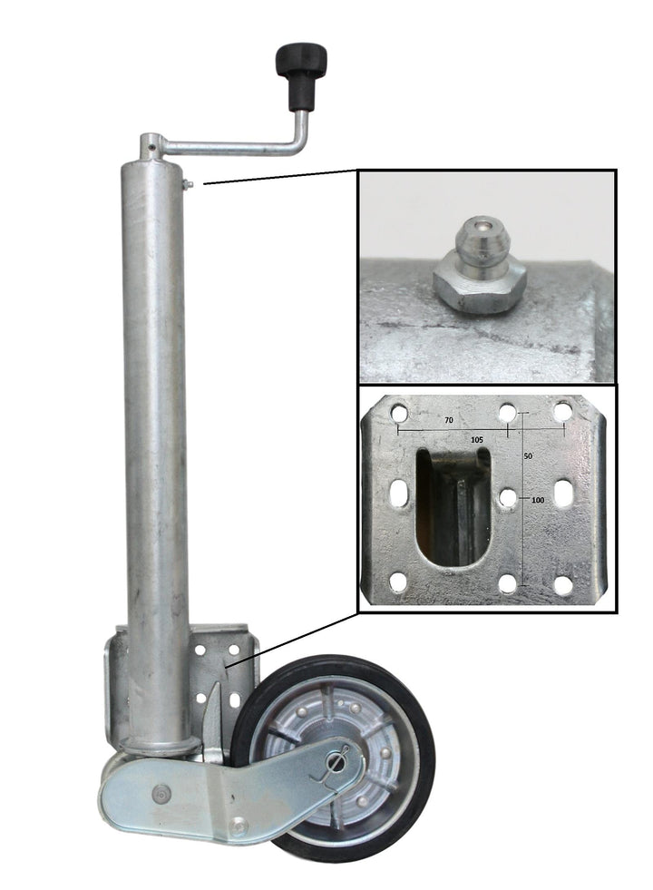 Automatik Stützrad für Alko Schwerlast 500 kg PKW Anhänger Wohnanhänger Trailer Rad 200x50 mm Vergle