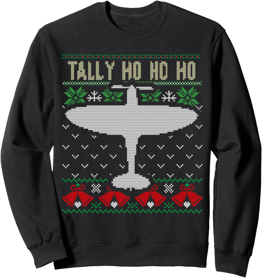 Spitfire Christmas Ugly Jumper Style Airplane Aircraft Plane Sweatshirt