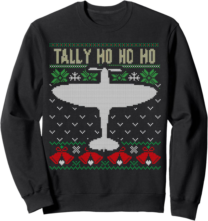 Spitfire Christmas Ugly Jumper Style Airplane Aircraft Plane Sweatshirt