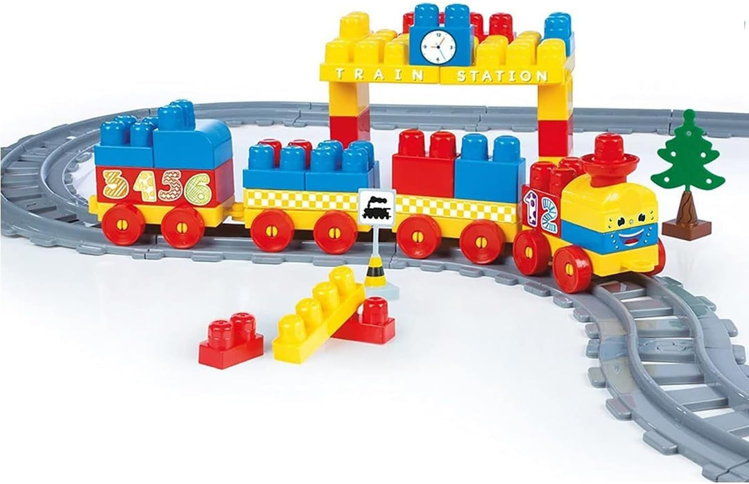 DOLU Eisenbahn für Kinder Zug Set 89 teilig über 3 Meter ab 18 M 89 tlg, 89 tlg