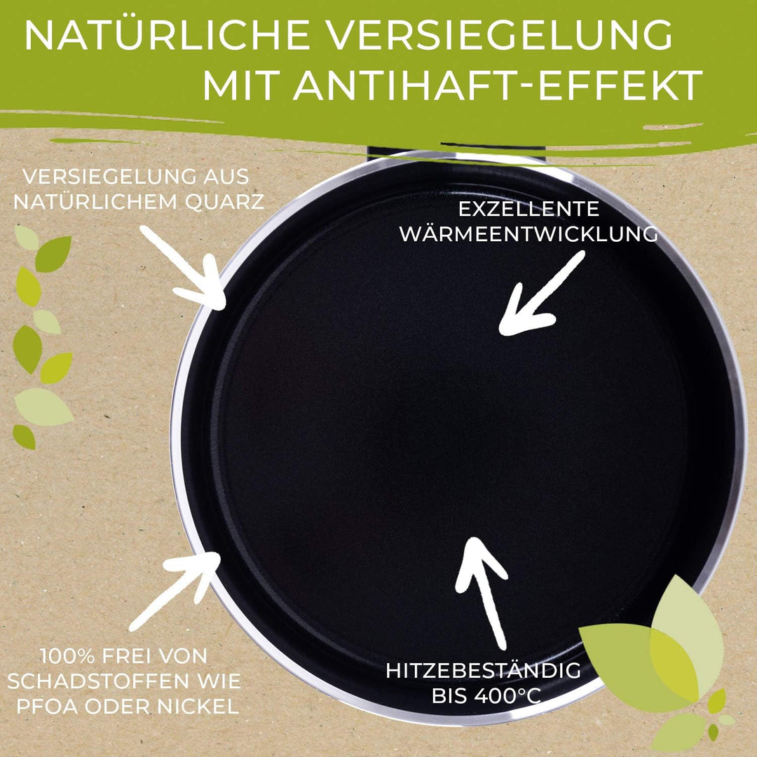 Berndes Topf 16 cm, b.green Alu Recycled Induction, Stieltopf hergestellt zu 100% aus recycelten Get