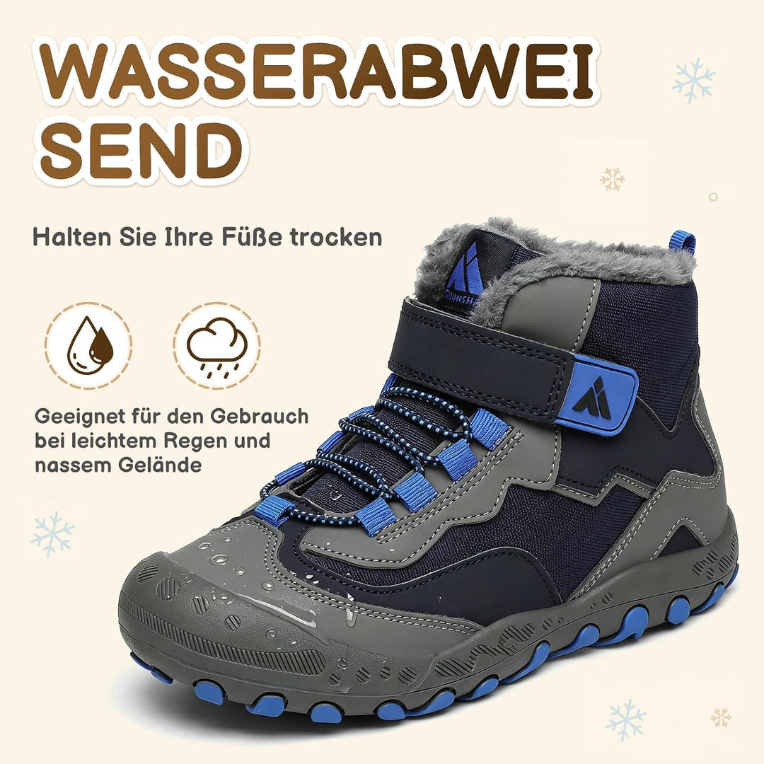 Mishansha Kinder Winterschuhe Gefüttert Winterstiefel für Jungen Mädchen Gr.24-38 26 EU Dunkelblau,