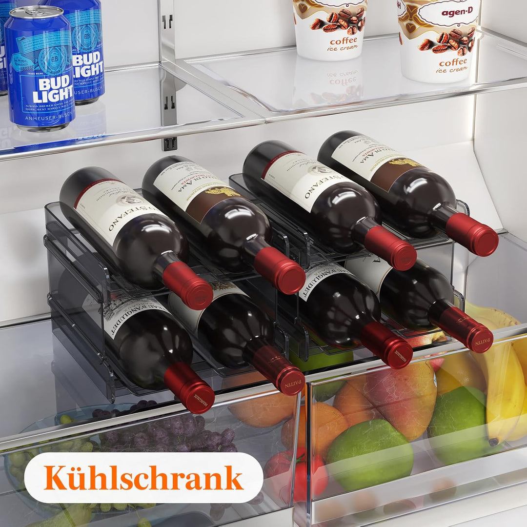 Lifewit Kühlschrank Organizer, Stapelbares Weinregal aus Kunststoff für Kühlschrank, Flaschen Organi