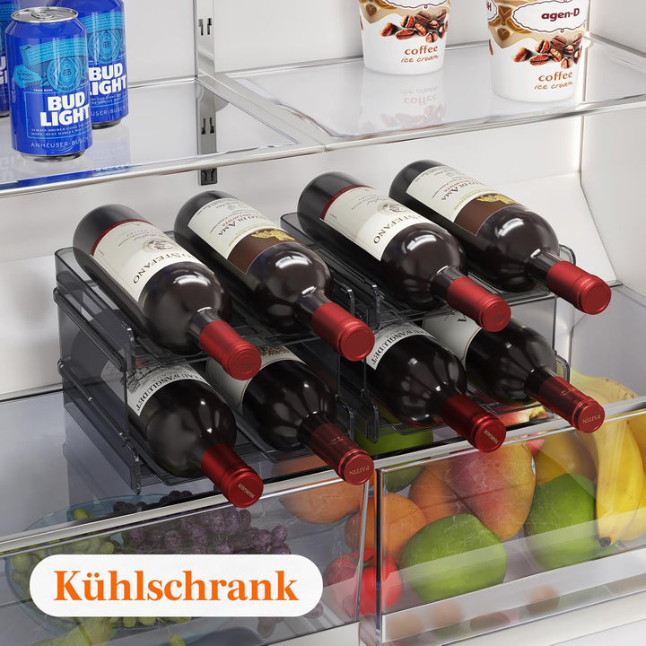Lifewit Kühlschrank Organizer, Stapelbares Weinregal aus Kunststoff für Kühlschrank, Flaschen Organi