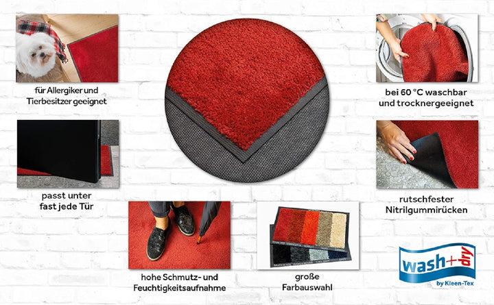 wash+dry Fussmatte, Burnt Orange 50x75 cm, innen und aussen, waschbar 50x75cm, 50x75cm