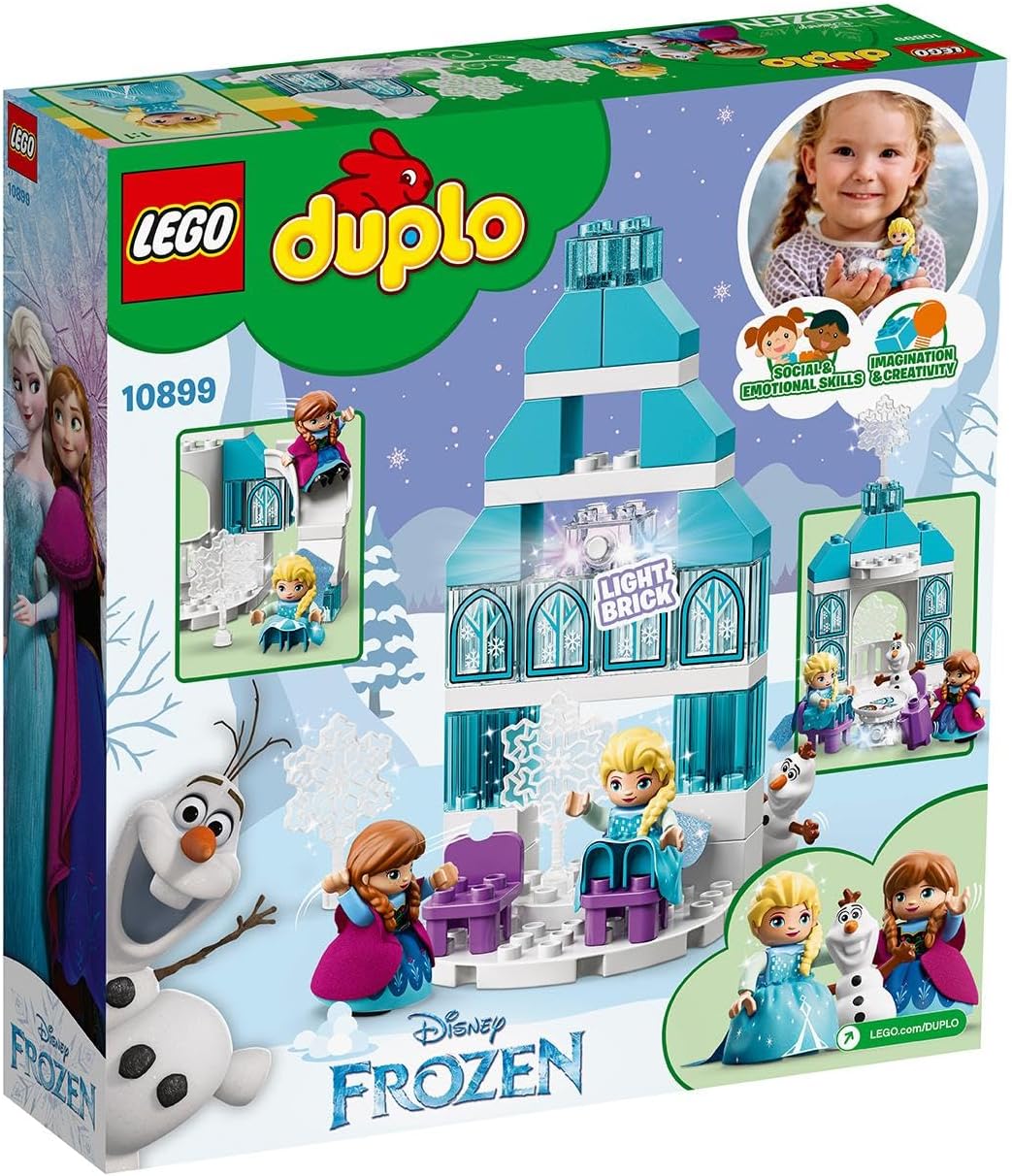 LEGO 10899 DUPLO Princess Frozen Elsas Eispalast, Bauset mit einem Leuchtstein, Prinzessin ELSA und