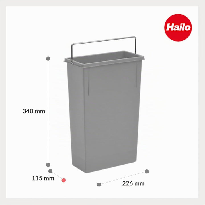 Hailo Inneneimer 7 Liter signalgrau - 1068909 Hellgrau, Hellgrau