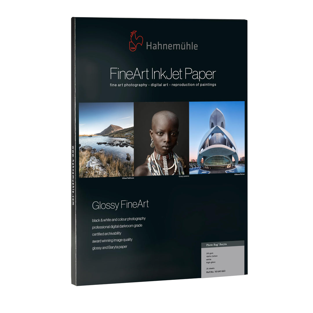 Hahnemühle 10641663 Digital FineArt Photo Rag Baryta Papier, 315 g/m², DIN A4, 210 x 297 mm, weiss