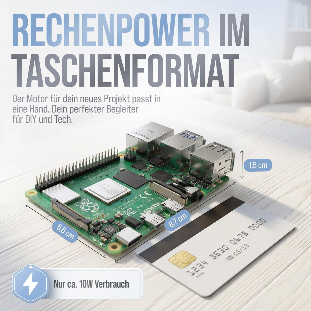 db-tronic Raspberry Pi 4 1GB Starter Set | 64GB Black Edition | Netzteil 15W | Gehäuse schwarz | Küh