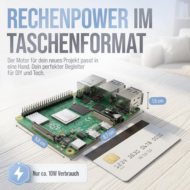 db-tronic Raspberry Pi 4 1GB Starter Set | 64GB Black Edition | Netzteil 15W | Gehäuse schwarz | Küh