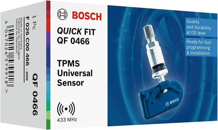 Bosch F026C00466 - QF0466 - Universal QUICK FIT RDKS-Sensor - TPMS Reifendrucksensor mit silberfarbe