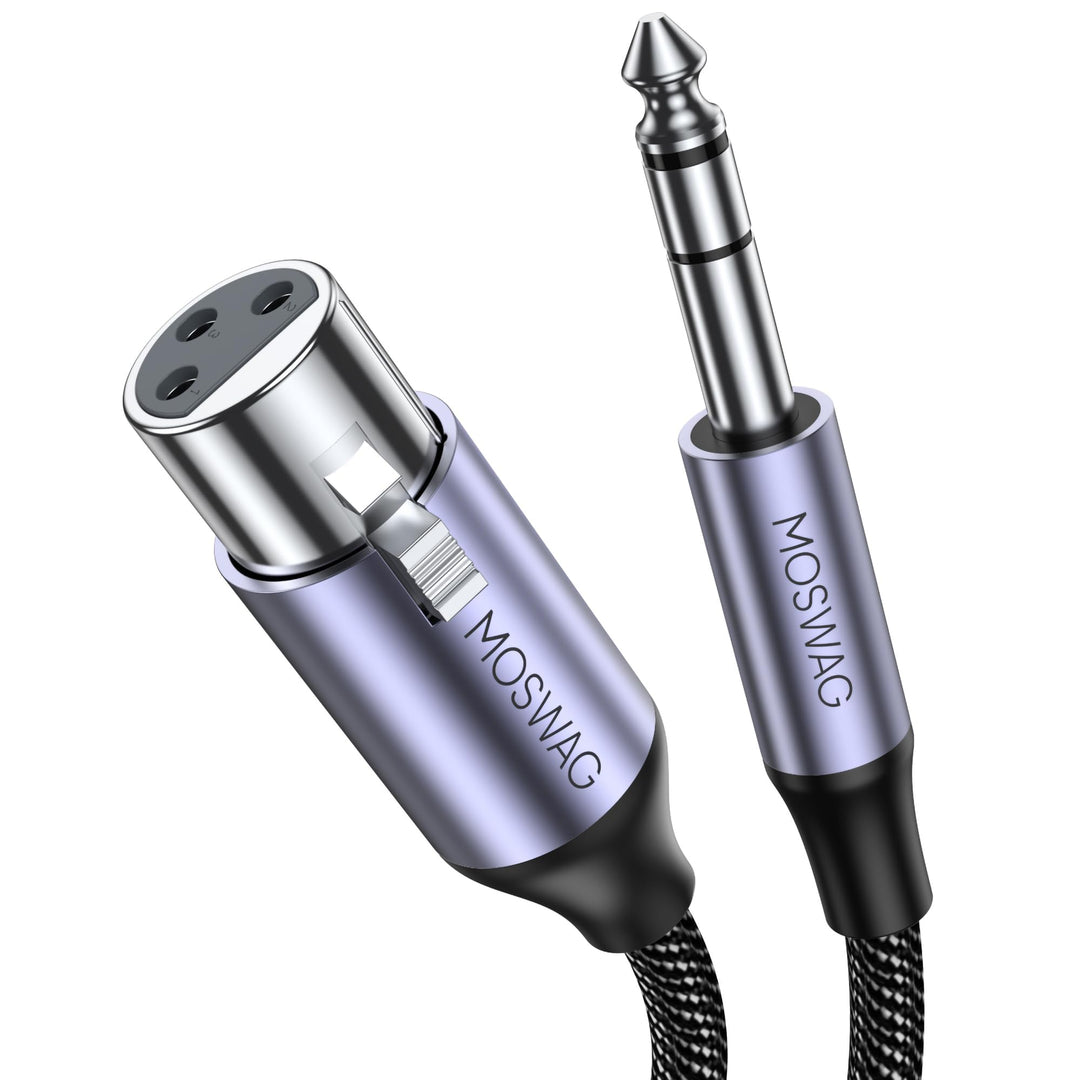 MOSWAG 6.35 mm Stecker auf XLR Buchse Mikrofonkabel für CD-Spieler, elektronisches Klavier, Karaoke