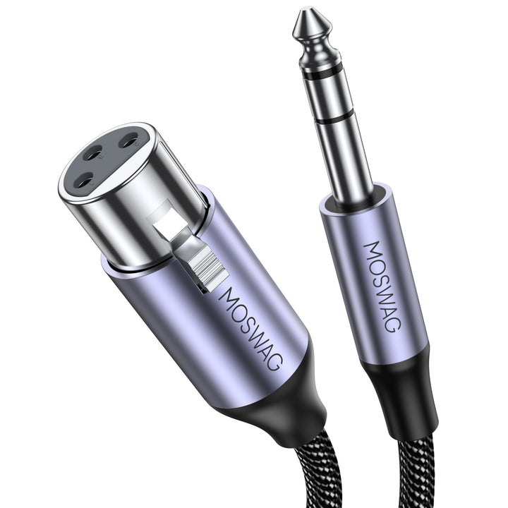 MOSWAG 6.35 mm Stecker auf XLR Buchse Mikrofonkabel für CD-Spieler, elektronisches Klavier, Karaoke