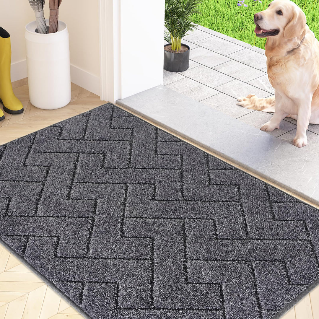 FCSDETAIL Schmutzfangmatte Innen 50 x 80 cm, rutschfeste Fussmatte, waschbar Sauberlaufmatte, absorb
