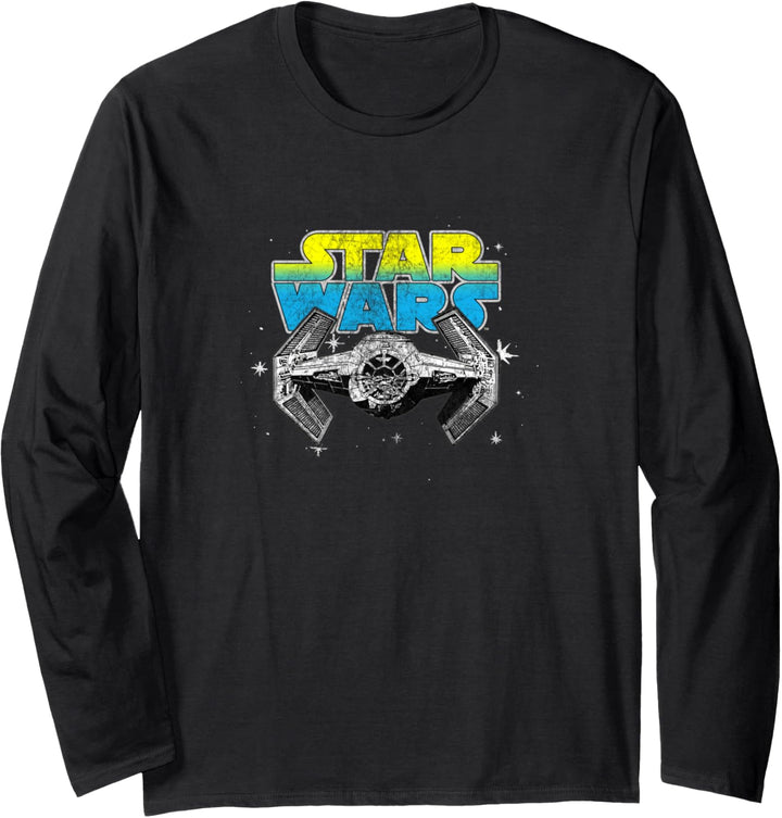 Star Wars Tie Fighter Yellow Blue Logo Langarmshirt