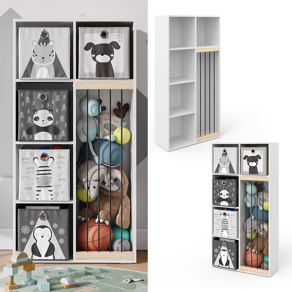 Vicco Kinderregal Marvin, Weiss, 72 x 143 cm, zur Aufbewahrung von Spielzeug und Büchern geeignet Oh