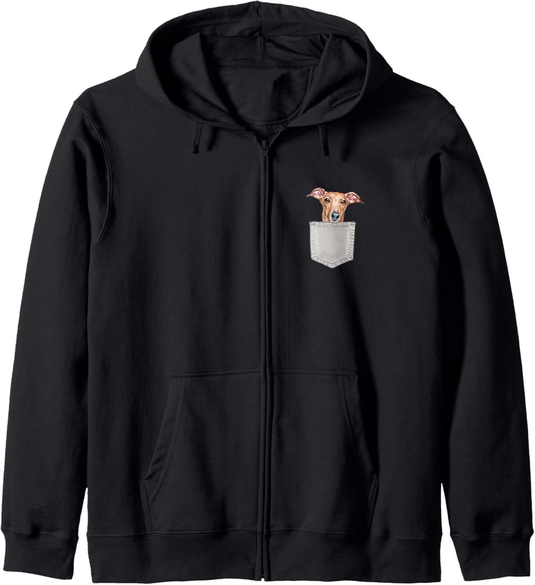 WINDHUND Hund in Brusttasche Dog In A Pocket Geschenk Kapuzenjacke