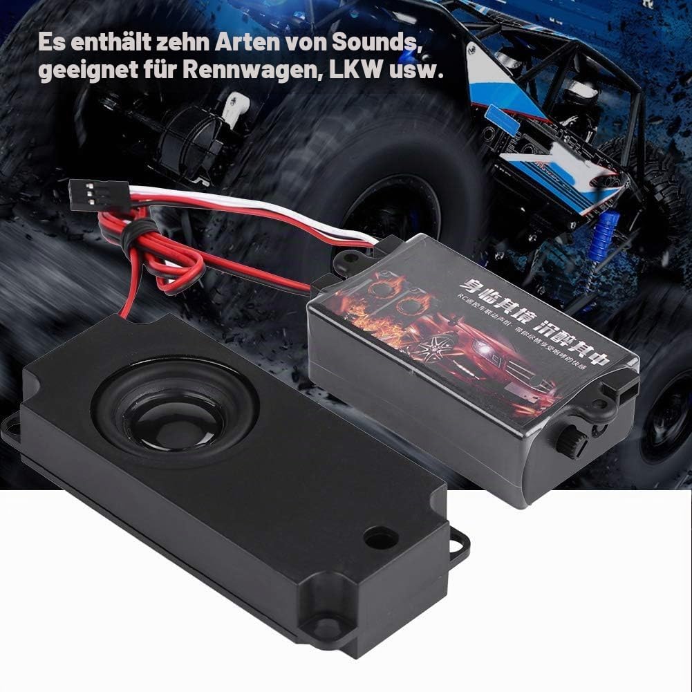 RC Auto Motor Sound Simulator, RC Car Engine Sound Simulierter mit 1 Lautsprecher für 1/10 Fahrzeugm