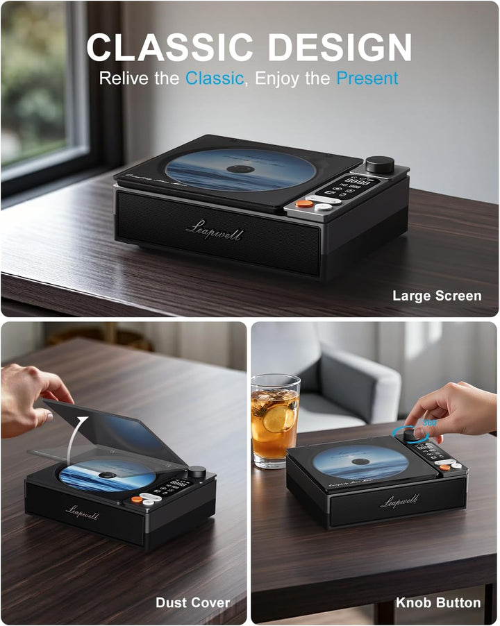 CD Player Tragbar, Leapwell Tragbarer CD Player mit Lautsprecher Bluetooth CD-Player mit Fernbedienu