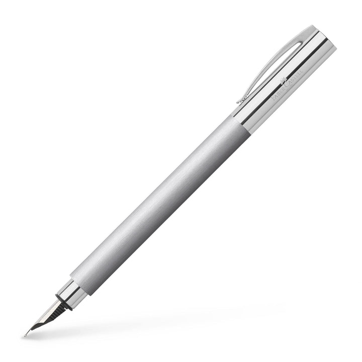 Faber-Castell 148392 - Füllfederhalter AMBITION Edelstahl, Feder: EF, inklusive Geschenkverpackung,