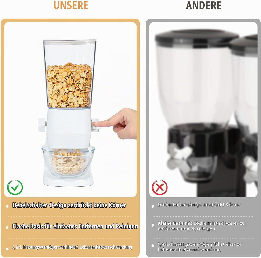 Tokokimo Müslispender, Zerkleinert Keine Cerealien Beim Ausgeben, 3,2L Cereal Dispenser &amp; Cornflakes