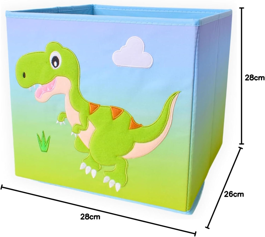 TE-Trend Dinosaurier Motiv grün Regal Aufbewahrungsbox Kinder Kinderzimmer Faltbox Aufbewahrungskorb