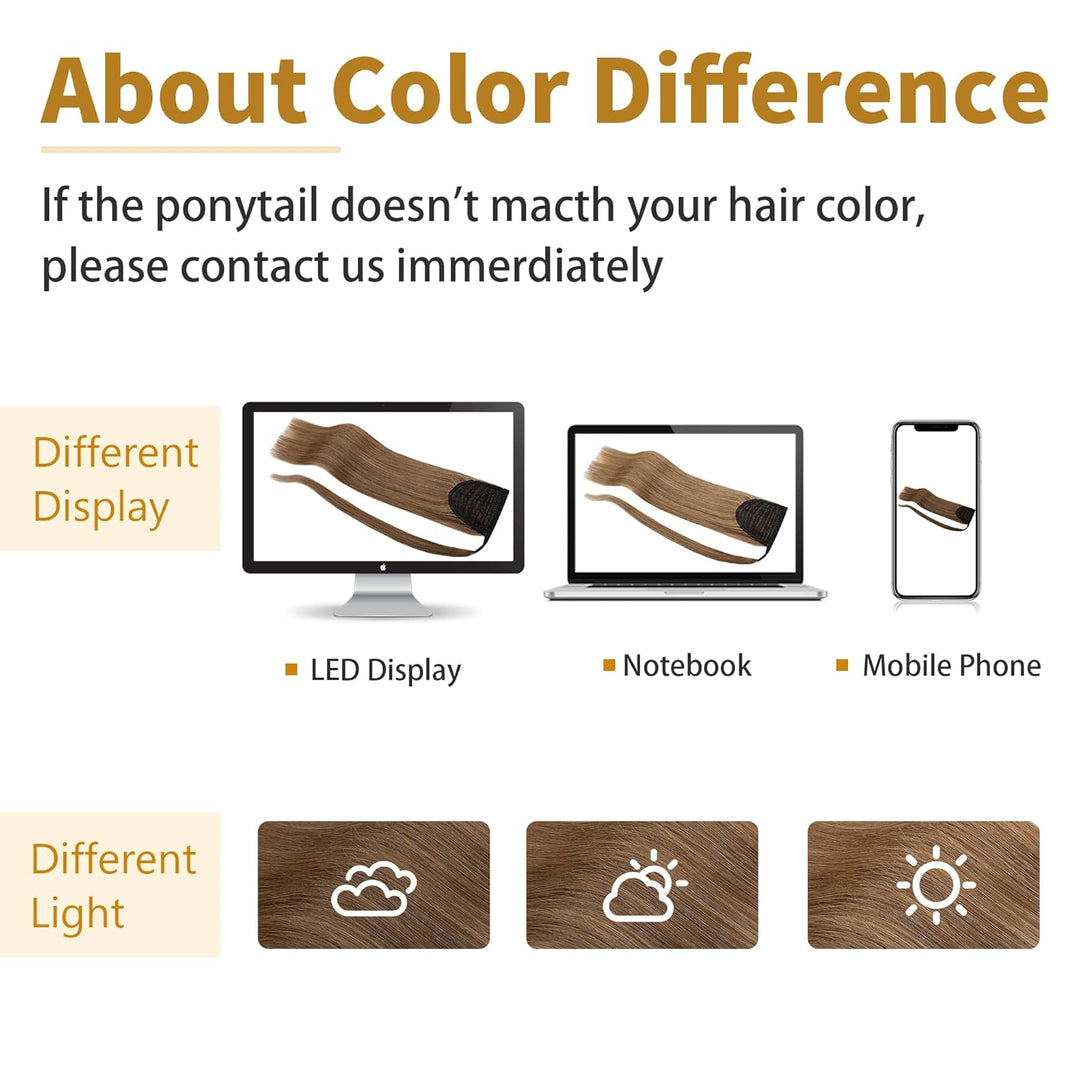 SEGO Ponytail Extension Echthaar Pferdeschwanz Zopf Haarteil Haarverlängerung Hair Piece Haar Hitzeb