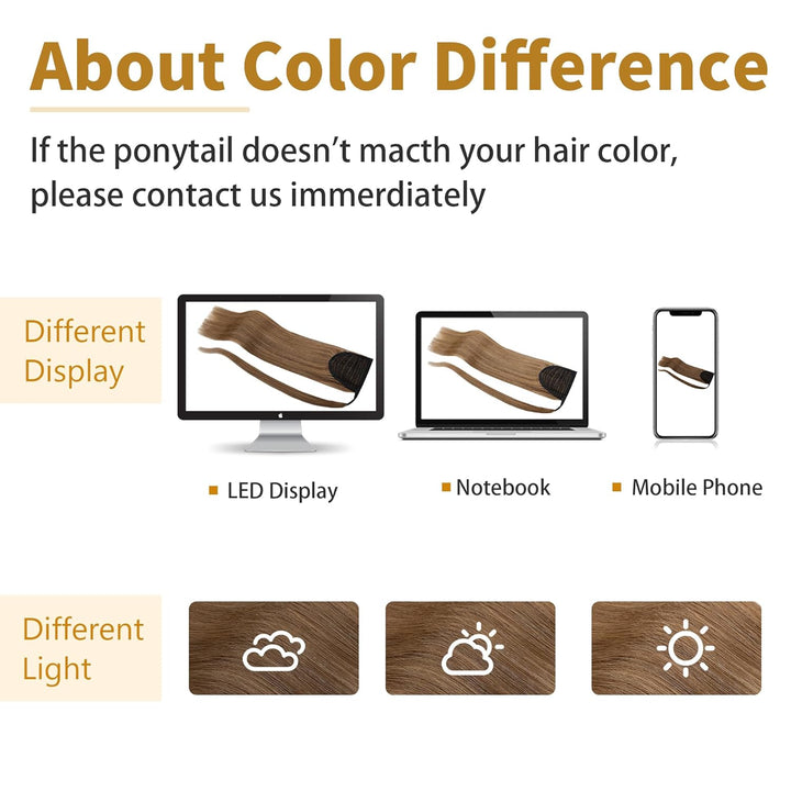SEGO Ponytail Extension Echthaar Pferdeschwanz Zopf Haarteil Haarverlängerung Hair Piece Haar Hitzeb