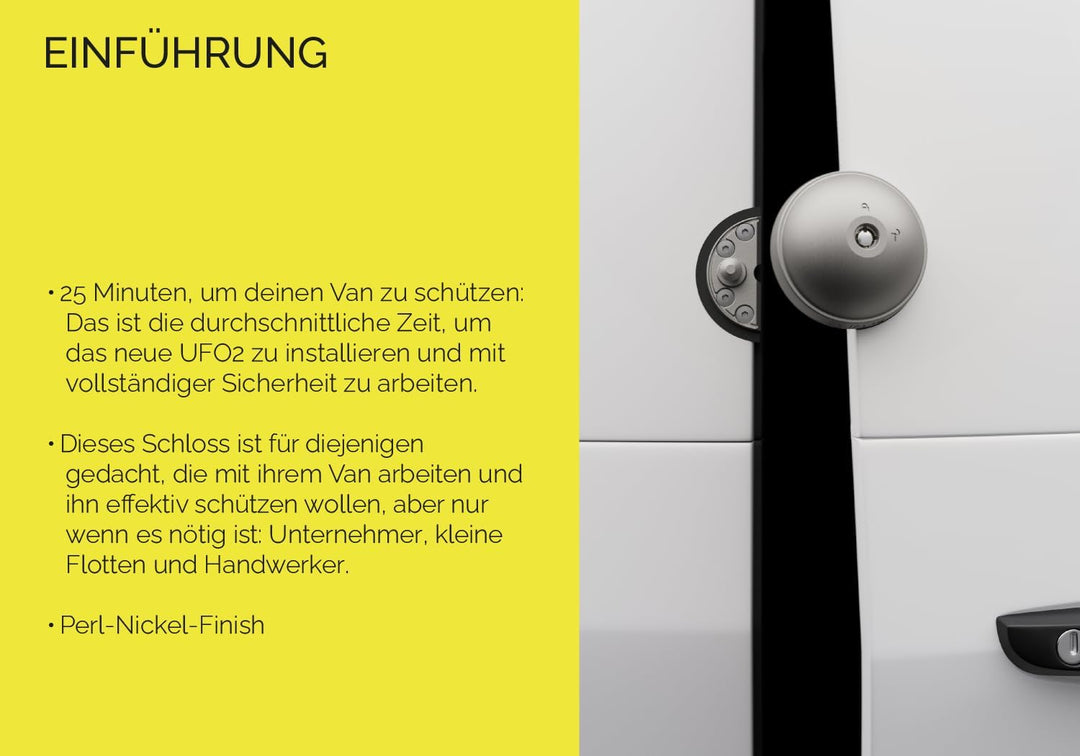 UFO MERONI SERRATURE - Ufo2 Sicherheitsschloss Transporter, Einbruchschutz Wohnmobil für Lieferwagen