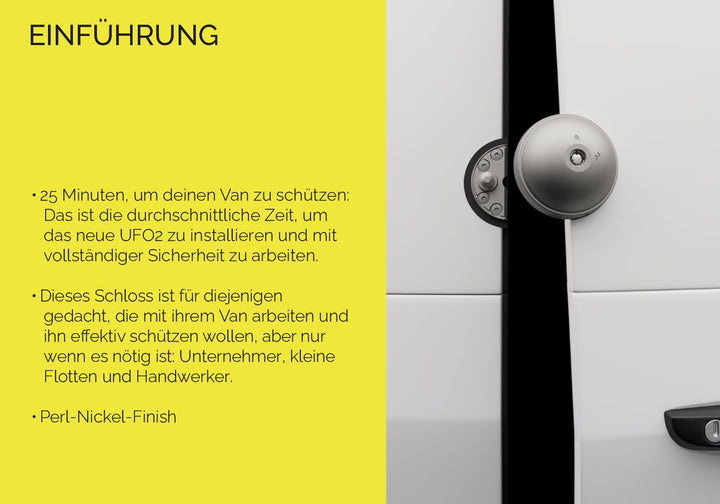 UFO MERONI SERRATURE - Ufo2 Sicherheitsschloss Transporter, Einbruchschutz Wohnmobil für Lieferwagen
