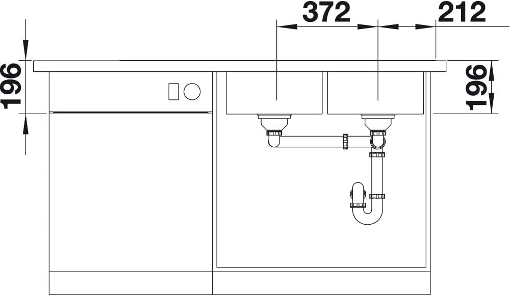 BLANCO DIVON II 8 S-IF | Edelstahl | Einbauart: Einbau von Oben & Flächenbündig | Hauptbecken links