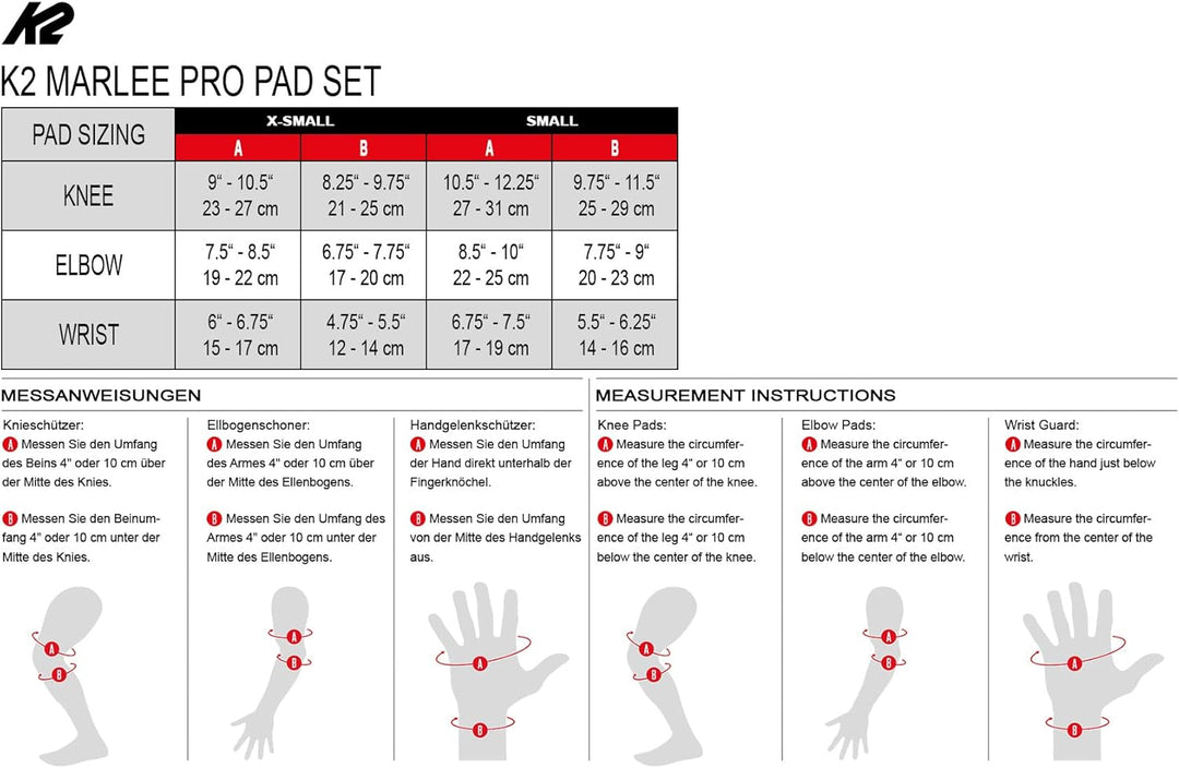 K2 Sports Europe Mädchen Inlineskates Marlee Pro Pad S (Knee: A:27-31cm B:25-29cm), S (Knee: A:27-31