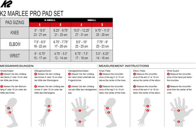 K2 Sports Europe Mädchen Inlineskates Marlee Pro Pad XS (Knee: A:23-27cm B:21-25cm / Elbow: A:19-22c