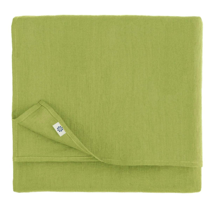 Linen &amp; Cotton Tischdecke Hygge, 100% Leinen - Grün, 80 x 80 cm | Mitteldecke Klein Quadratisch, Tis