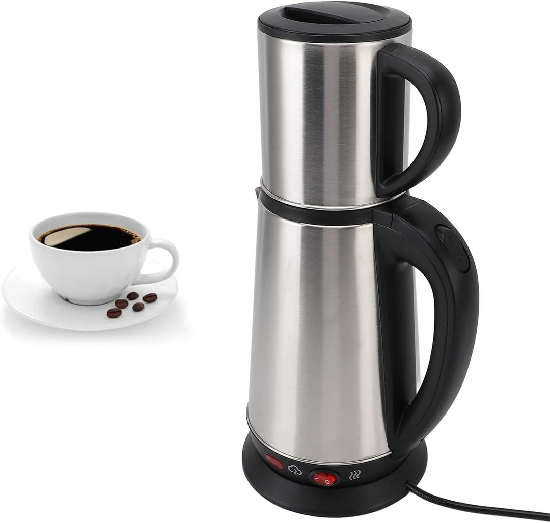 Elektrischer Türkischer Wasserkocher Set, 1L und 2L Edelstahl Samovar Turkish Tea Maker Set, Elektro