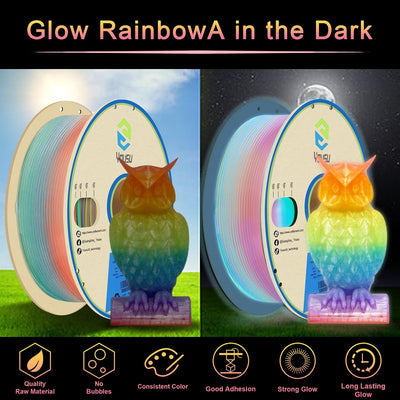 YOUSU Glow in the Dark PLA Filament 1.75mm, leuchtet im Dunkeln，Massgenauigkeit 99% Wahrscheinlichke