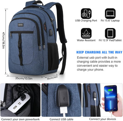 YAMTION Rucksack Herren und Damen,Unisex Schulrucksack Teenager für Jungen Mädchen Laptop Rucksack S