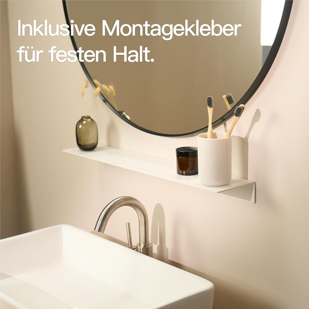 Designfabrik Hamburg Wandregal ohne Bohren | Duschregal selbstklebend | Ablage für Bad, Gästebad, Kü