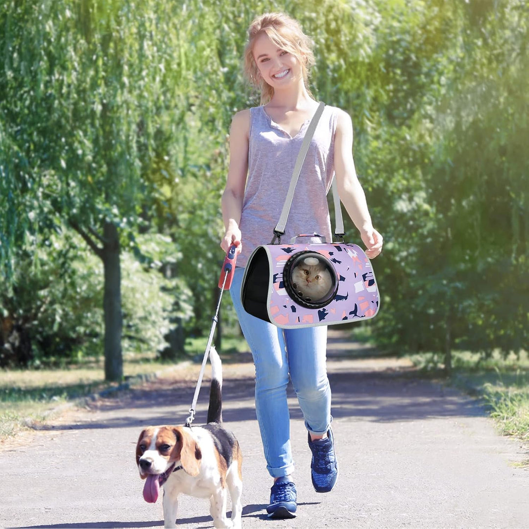 PETCUTE Transporttasche Katze & Kleine Hunde,Hundetragetasche mit Schultergurt,Faltbare Katzentraget