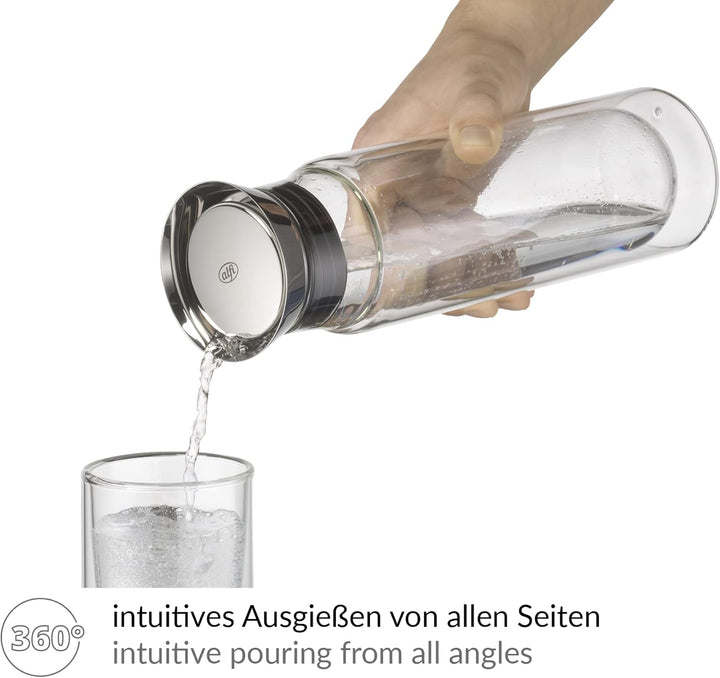 alfi 2427020075 Karaffe flowMotion, Borosilikat-Glas doppelwandig 0,75 L 750 ml Modern, 750 ml Moder