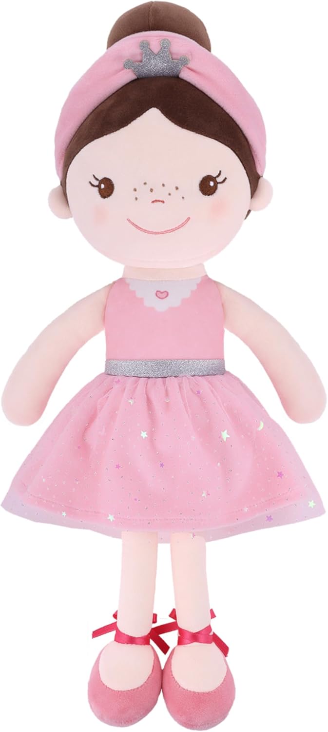GAGAKU Weiche Stoffpuppe 40cm Schutzengel Puppen, Taufgeschenk für Baby Mädchen Kuscheltier Glücksbr