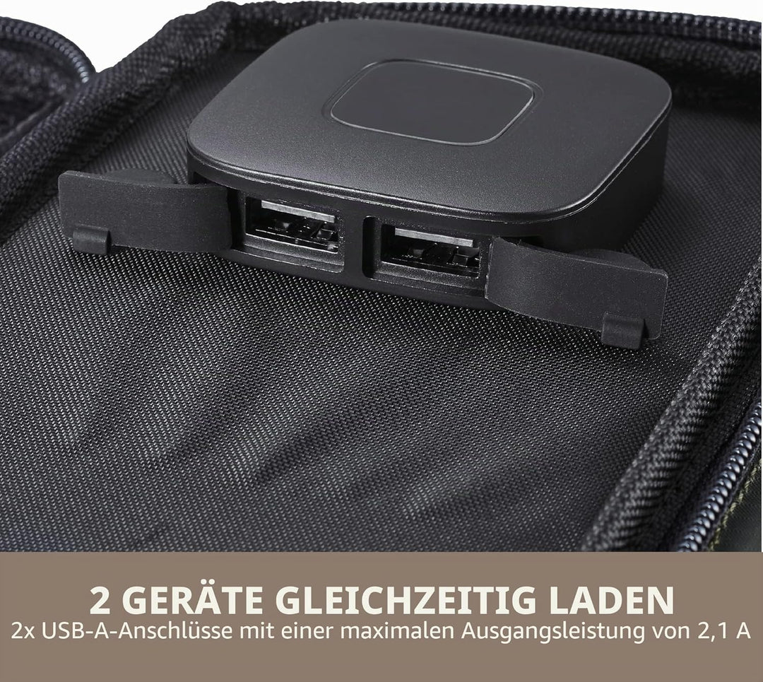 ELECOM NESTOUT Tragbares Solarmodul, Dual-USB-A-Ports, 28 W Stromerzeugungs-Ladegerät für Handy, Cam