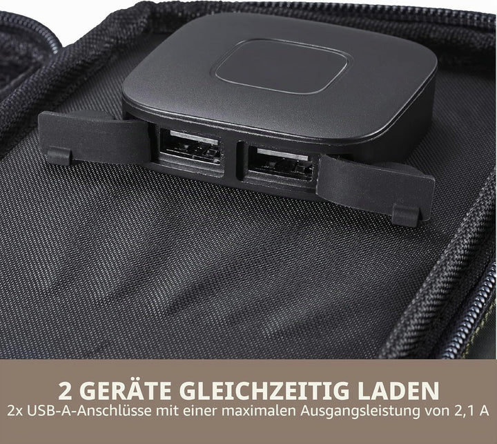 ELECOM NESTOUT Portable Solar Panel, Dual USB-A Ports, 14W Power Generation Charger for Phone Campin