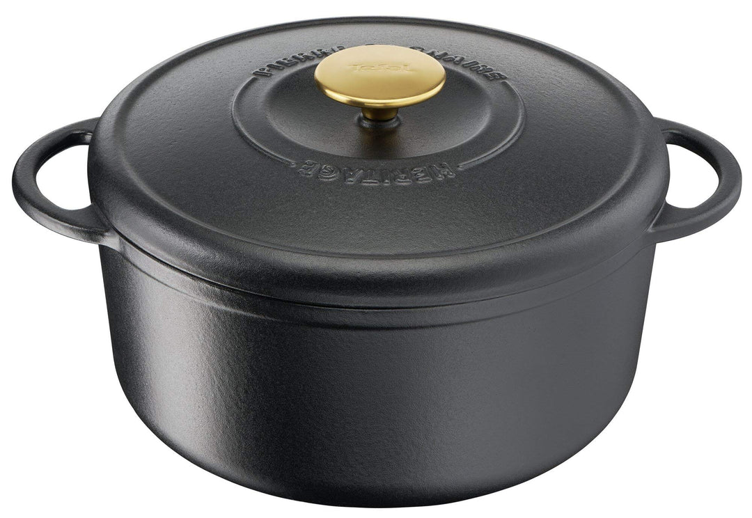 TEFAL Pierre GagnNAIRE HERITAGE Bräter aus Stahlguss, rund, 19 cm / 2,2 l, Induktion, E2230204 Ronde