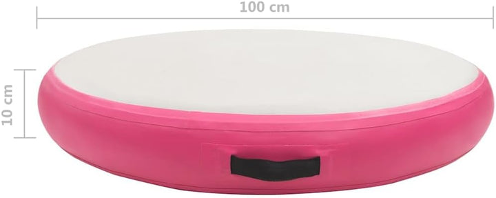 vidaXL Gymnastikmatte Aufblasbar Pumpe PVC Turnmatte Tumbling mehrere Auswahl Rosa und Grau 100 x 10