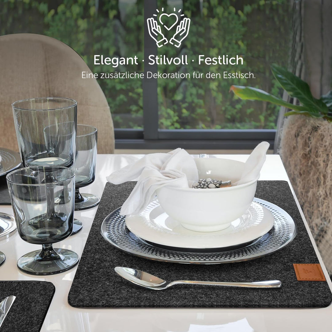 shinfly Tischsets Abwaschbar Platzsets aus Filz 18er Set, Abwischbar Tischsets, Hitzebeständig rutsc