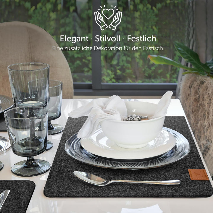 shinfly Tischsets Abwaschbar Platzsets aus Filz 18er Set, Abwischbar Tischsets, Hitzebeständig rutsc