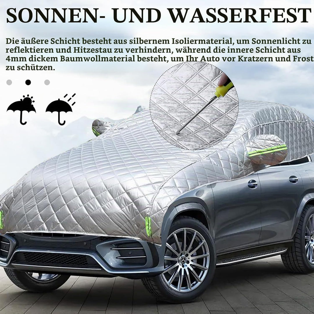 Autoabdeckung, 520x240cm Halbgaragenabdeckung Hagelschutz Auto Hageldecke für Autos Frontscheibenabd