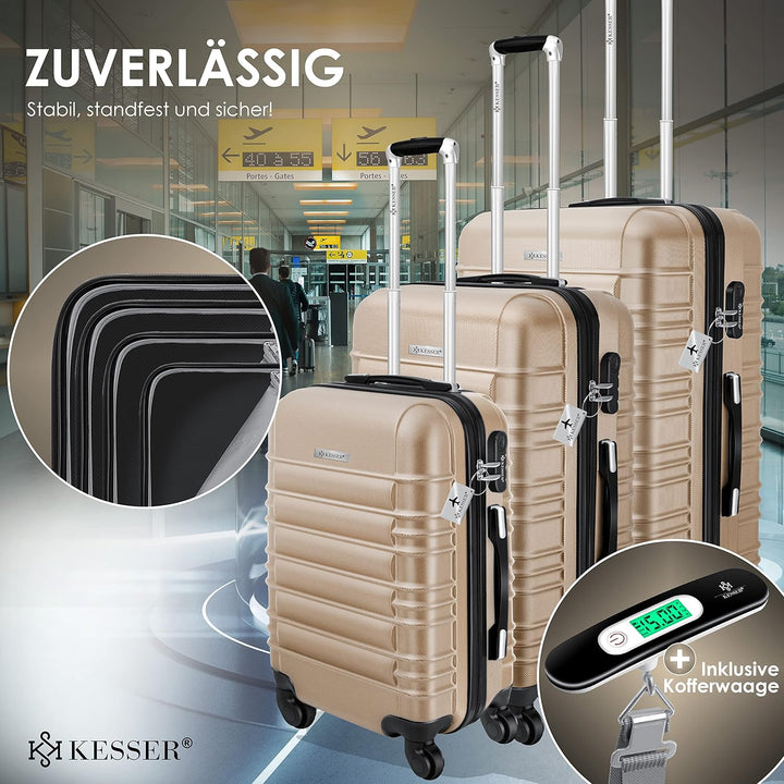 KESSER® 3tlg. Hartschalenkofferset Hard Shell Basic Hartschalenkoffer Trolley Koffer Reisekoffer Rei