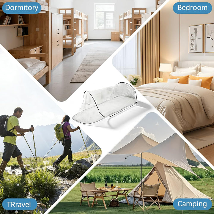 Moskitonetz Pop Up Einzelbett, 200 x 80 x 56 cm Moskitonetz Reise Faltbares Mosquito Netz Reise Ohne